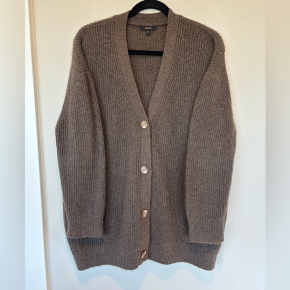 Quince Sweaters - Quince Brown Cashmere Fisherman’s Cardigan Sweater
